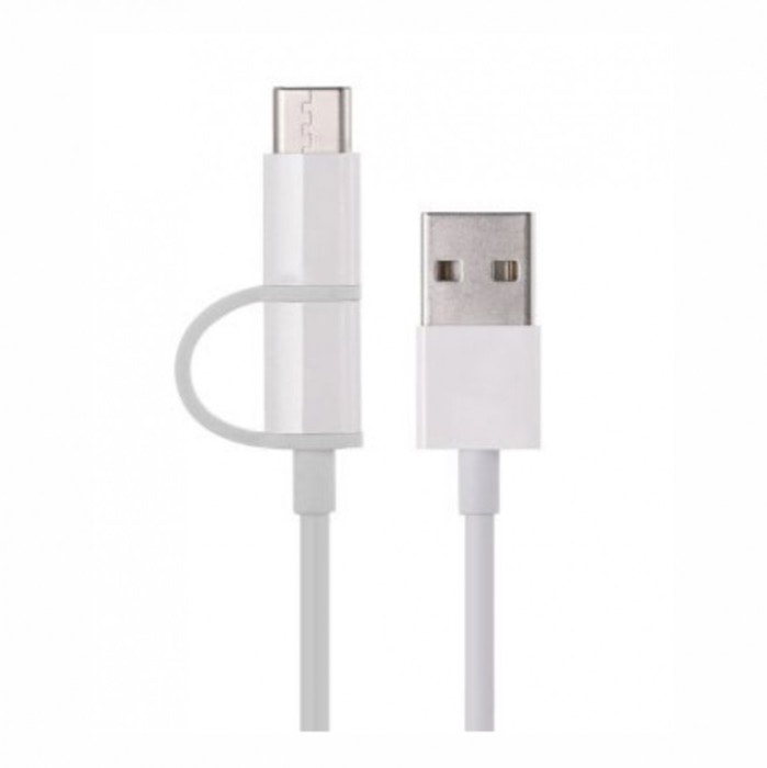 Кабель Xiaomi ZMI 2 в 1 USB/Micro USB/Type-C 30 sm (белый)
