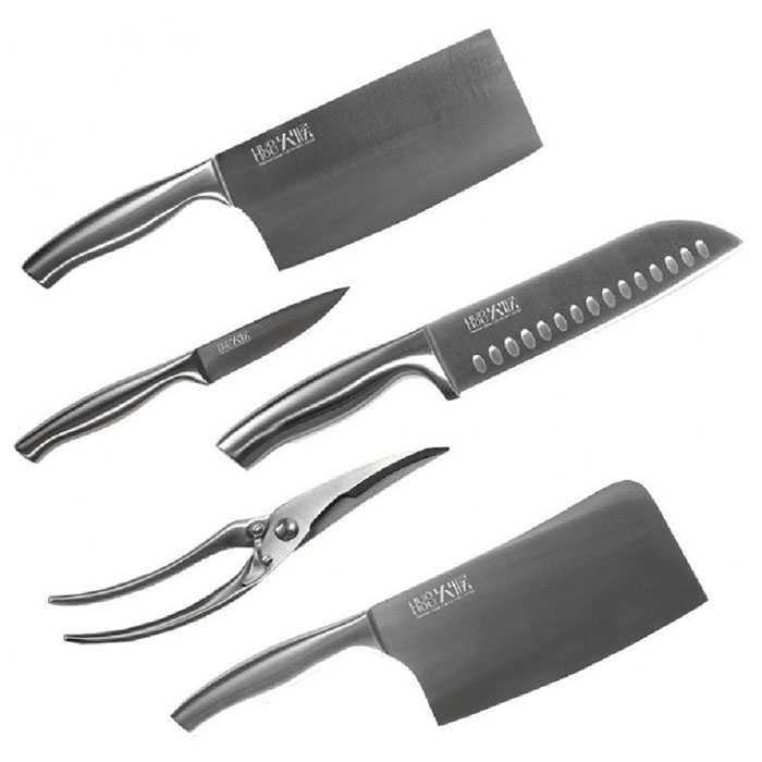 Набор кухонных стальных ножей Xiaomi Huo Hou Martial Steel Knife 5 in 1