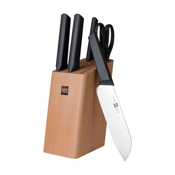 Набор ножей с подставкой Xiaomi Youth Edition Kitchen Stainless Steel Knife Set 6 in 1
