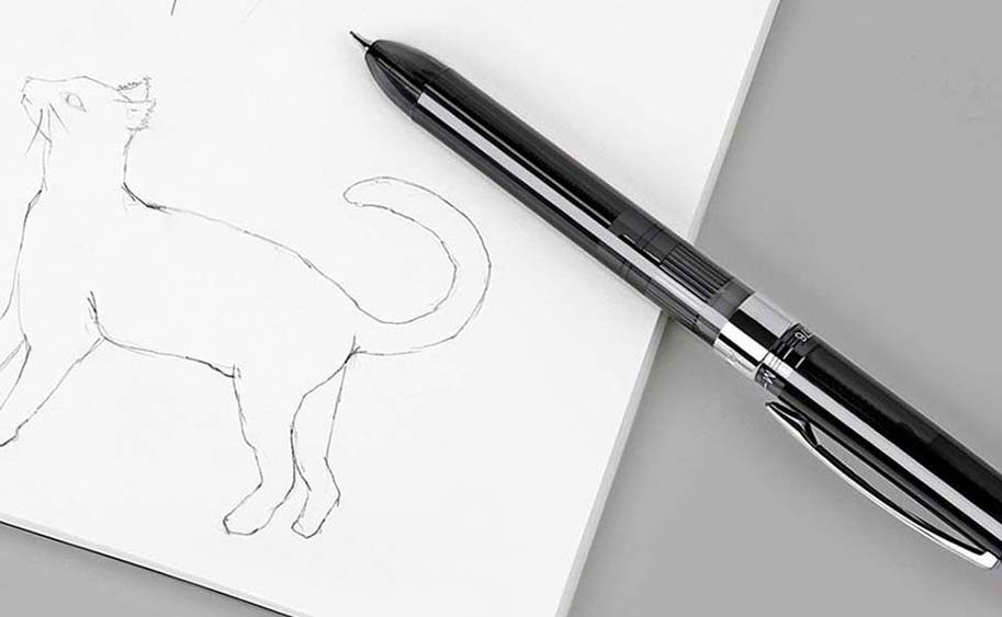 шариковая ручка Kinbor 3 в 1 Multifunction Ballpoint Pen (черный корпус)