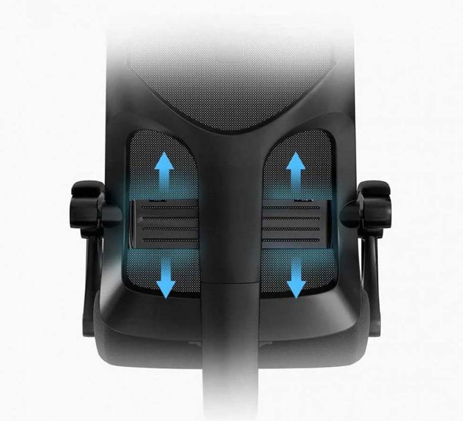 HBADA Ergonomic Double-waisted Waist Computer Chair Black