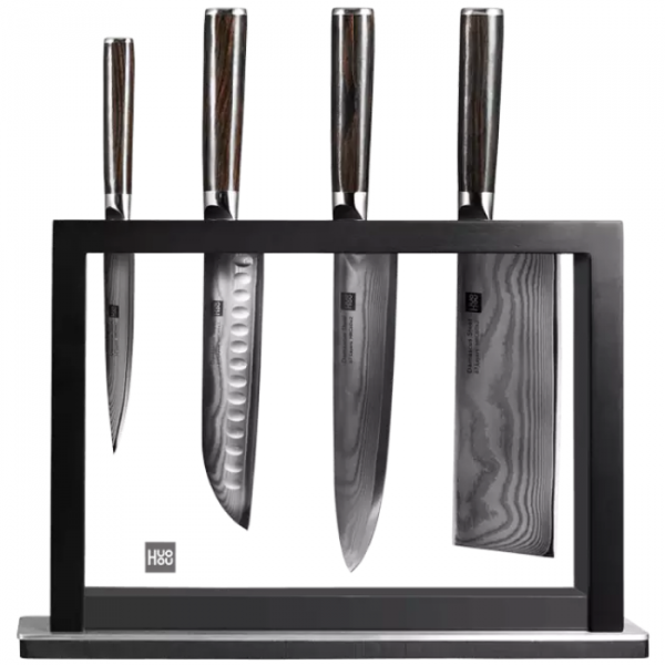 Набор ножей с подставкой Xiaomi Huo Hou Set of 5 Damascus Knife Sets