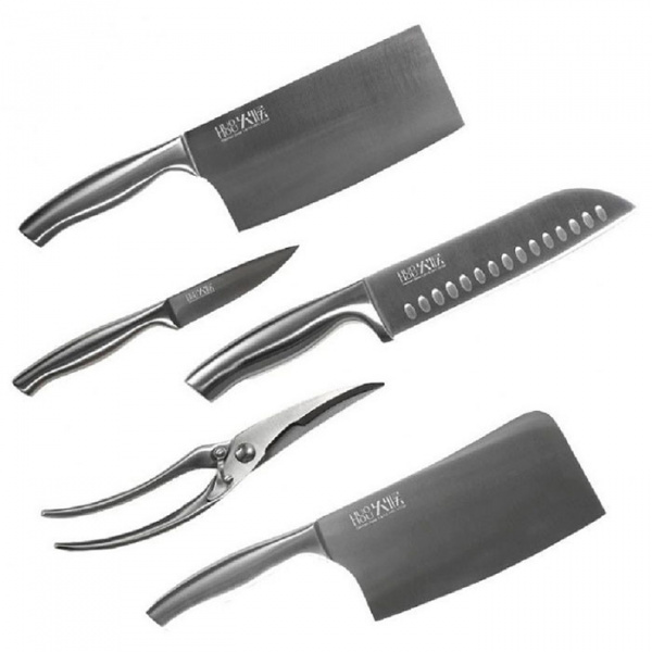 Набор кухонных стальных ножей Xiaomi Huo Hou Martial Steel Knife 5 in 1