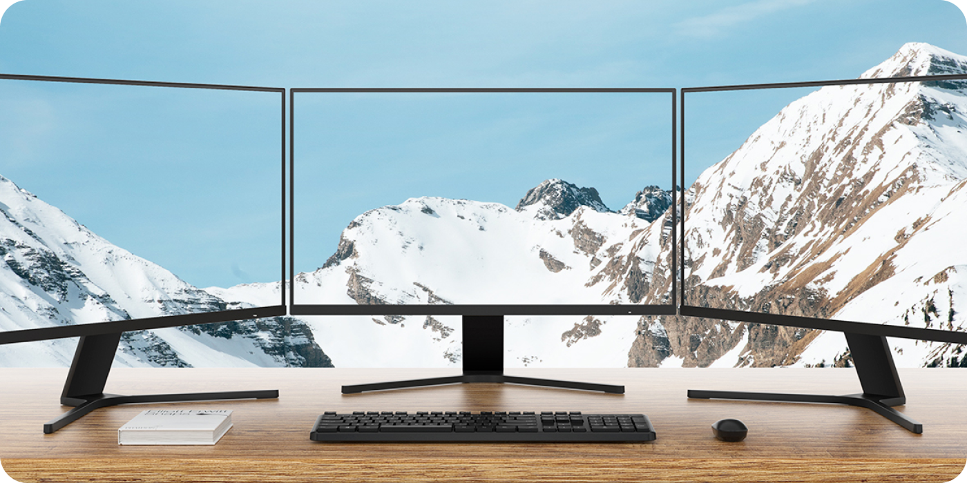 рабочее пространство из нескольких мониторов xiaomi redmi display 27 rmmnt27nq
