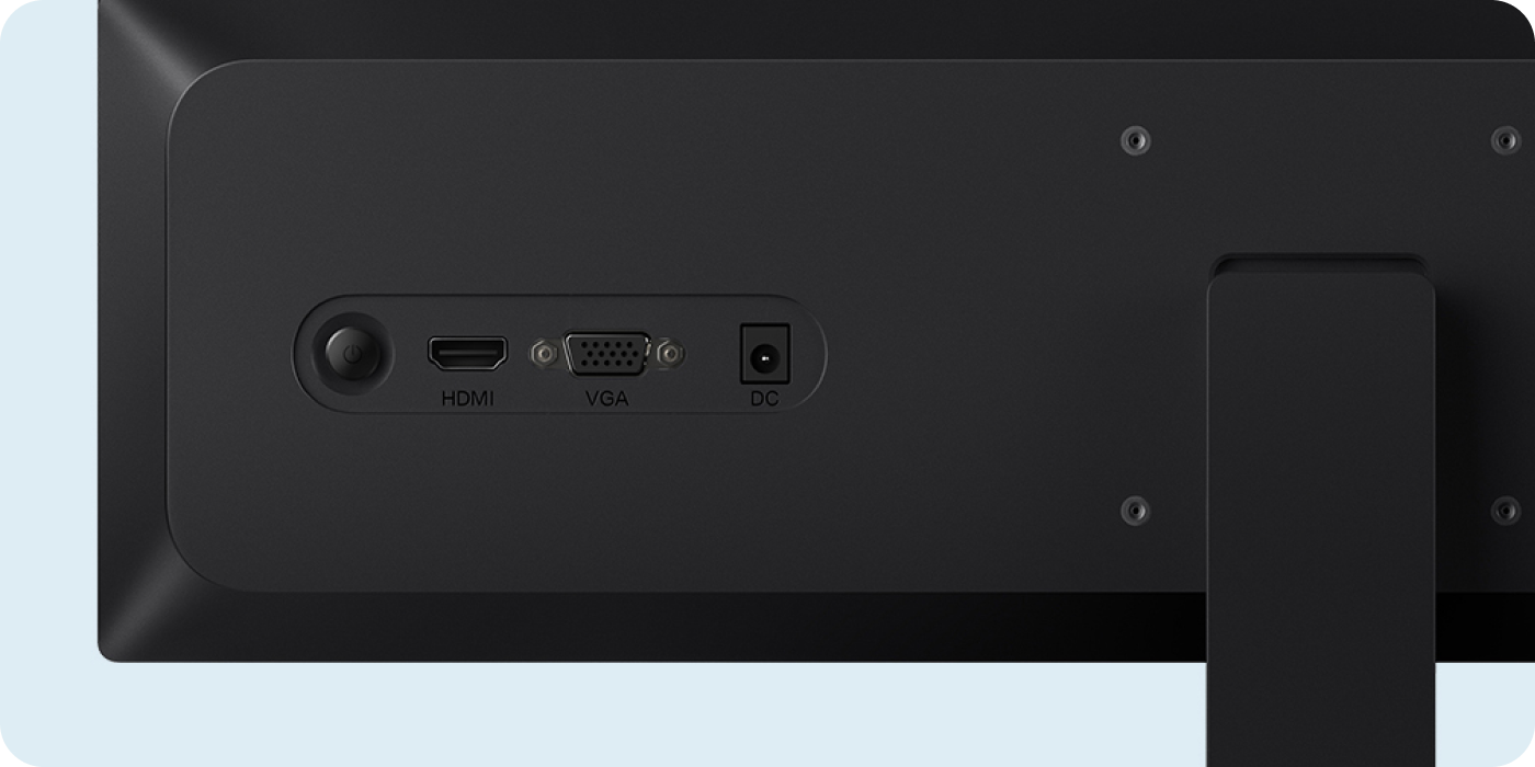 разъёмы VGA, HDMI, DC, физическая кнопка питания