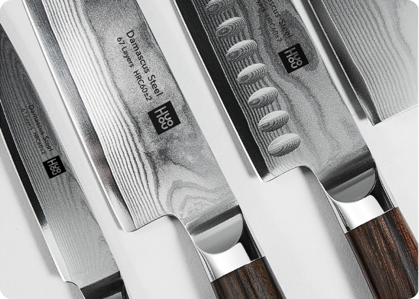купить набор ножей для кухни xiaomi huo hou set of 5 damascus knife sets 